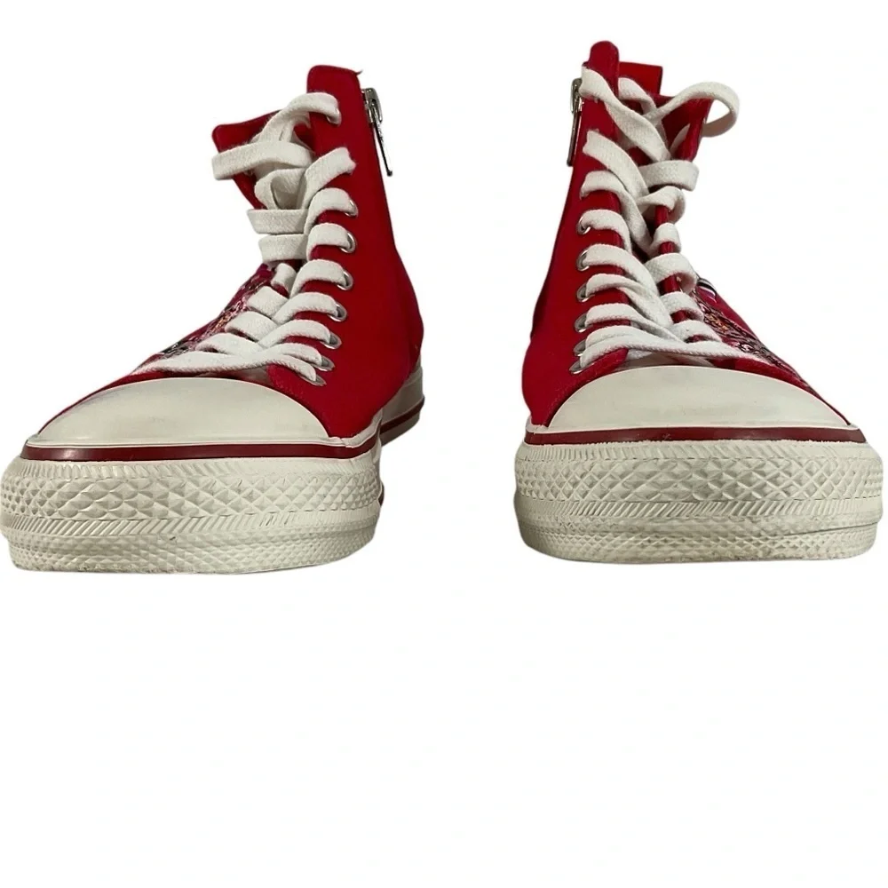 ASH Vanina Hi-Top Sneakers Canvas Floral Snake Embroidery Size 38 Free People